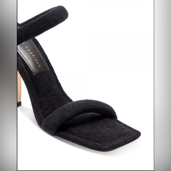 Good American Black Terry Slip On High Heel Sandals - Picture 3 of 13